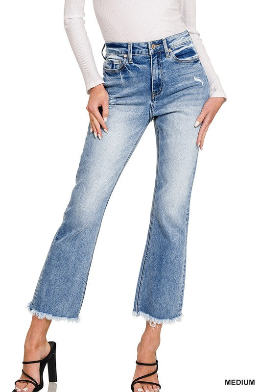 The Lily High Rise Straight Cropped Denim Jeans