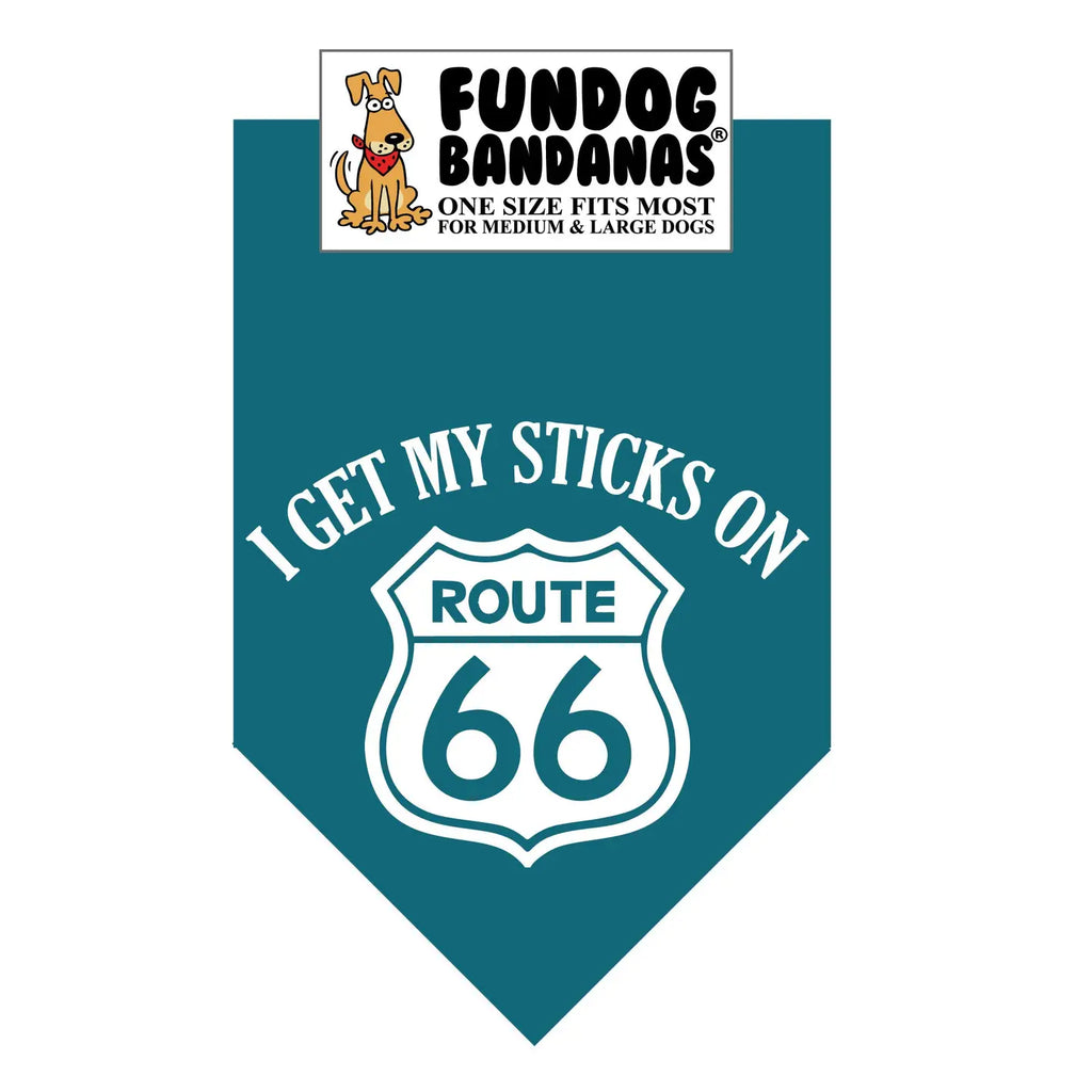 I Get My Sticks On Route 66 Dog Bandana