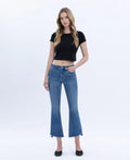 Alison Mid Rise Raw Step Hem Kick Flare Jeans