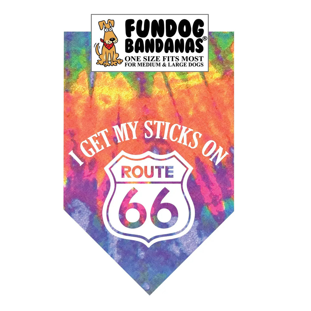 I Get My Sticks On Route 66 Dog Bandana