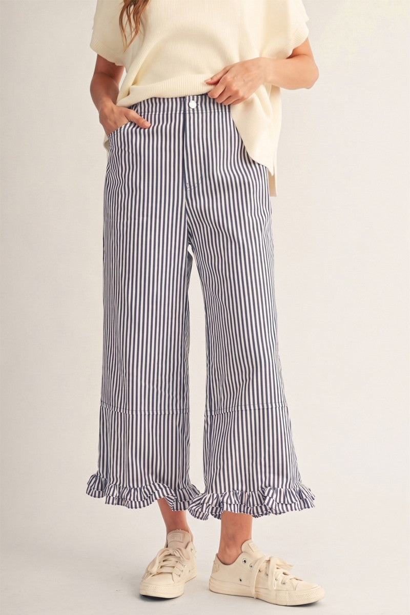 Adelynn Ruffle and Striped Pants