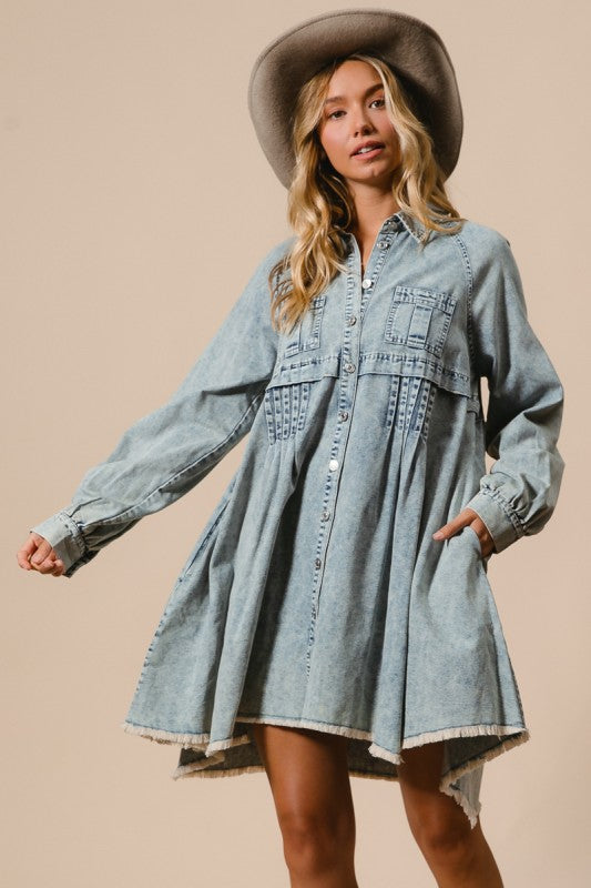 Long Sleeve Denim Dress