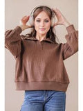 Chocolate Knit Pullover With Button Detail
