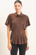 Bethany Suede Button Blouse