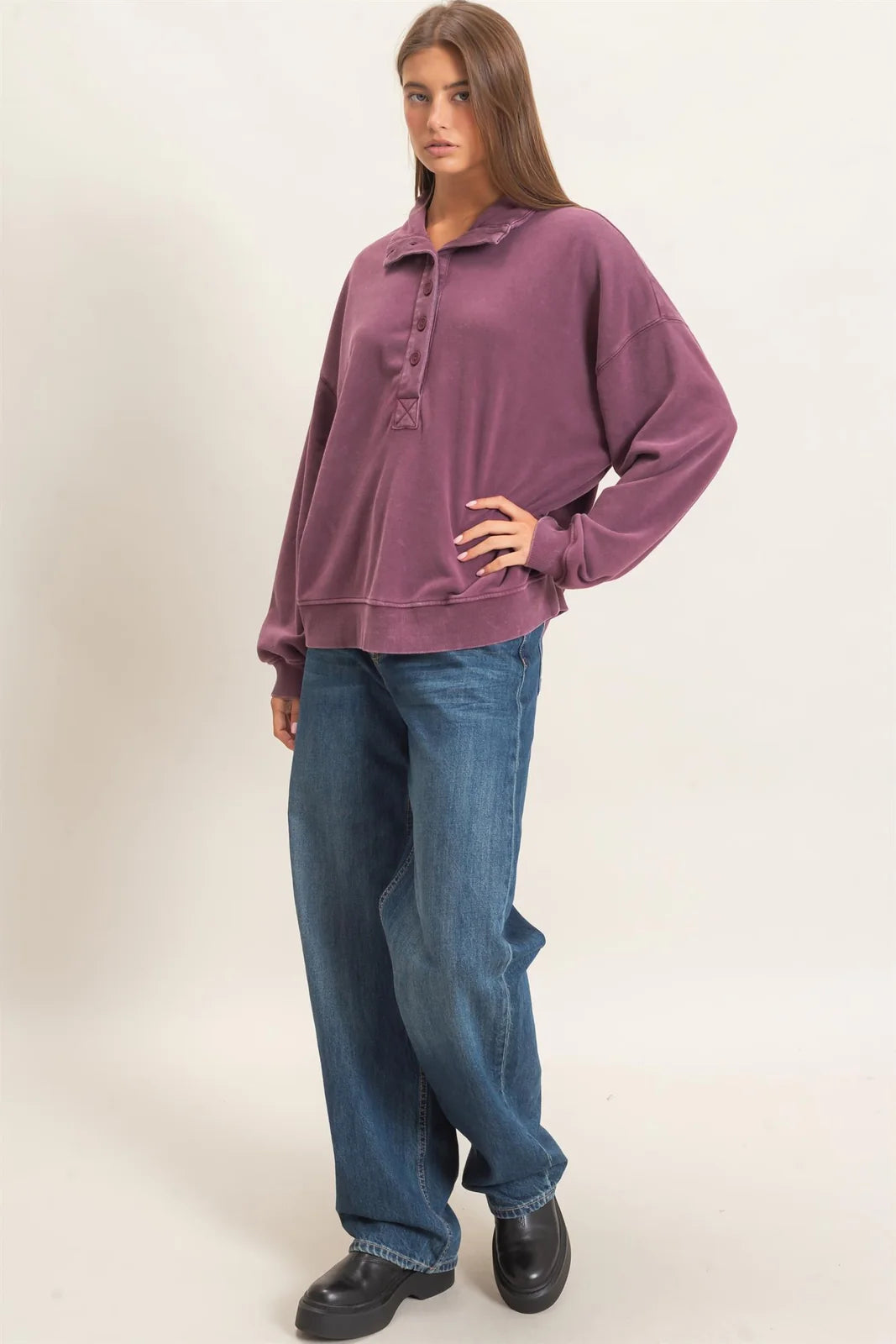 Mineral Washed Button Up