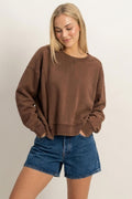Lauren Acid Wash Crew Neck Sweatshirt