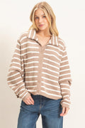 Striped Button Up Cardigan