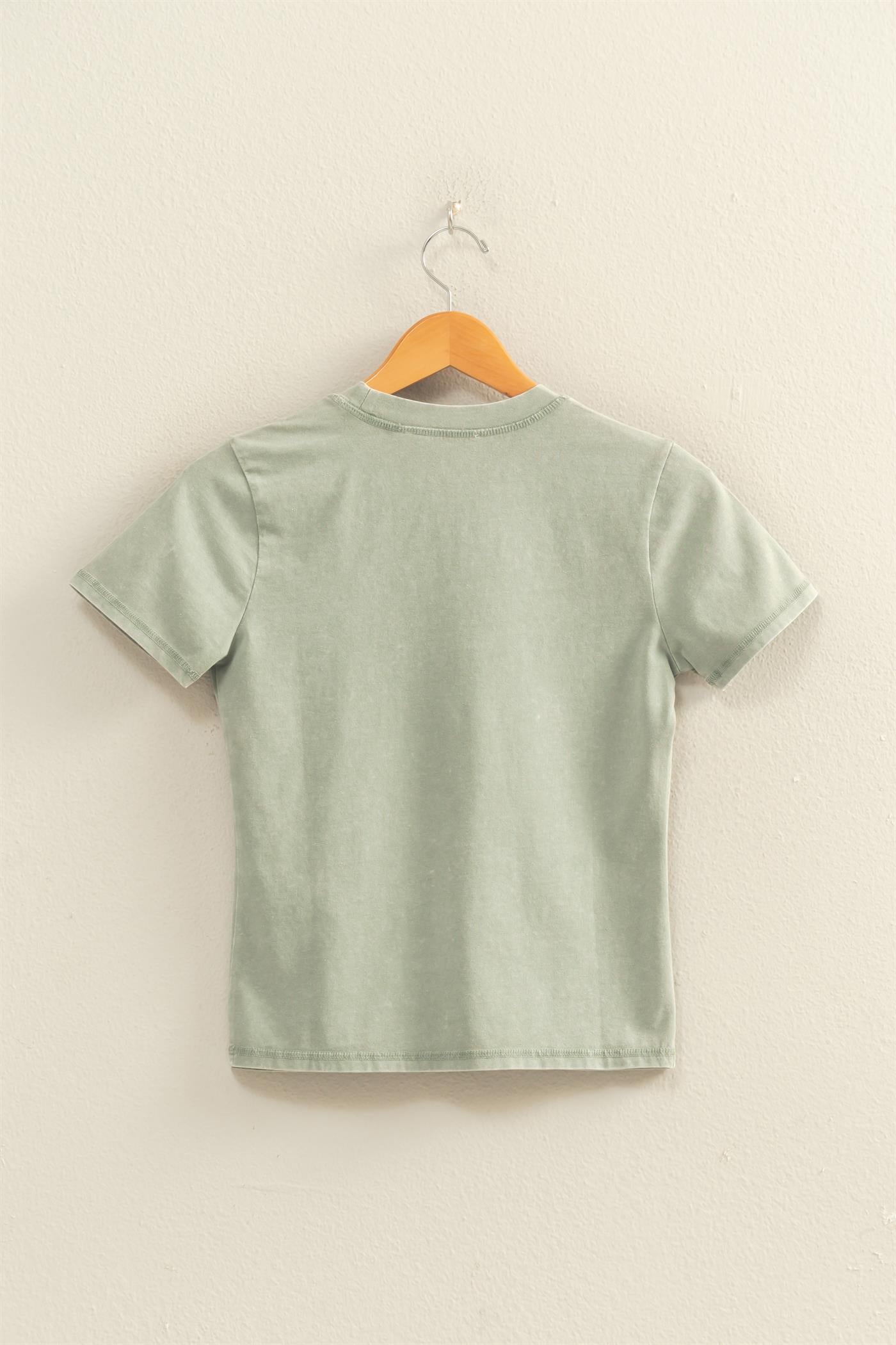 Mineral Washed Short Sleeve Top