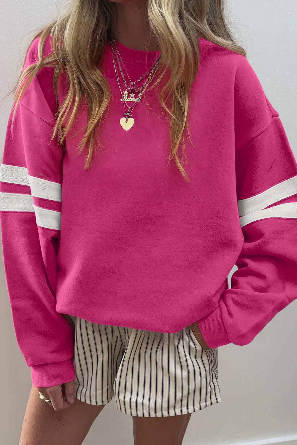 Striped Detail Oversized Sweatshirt