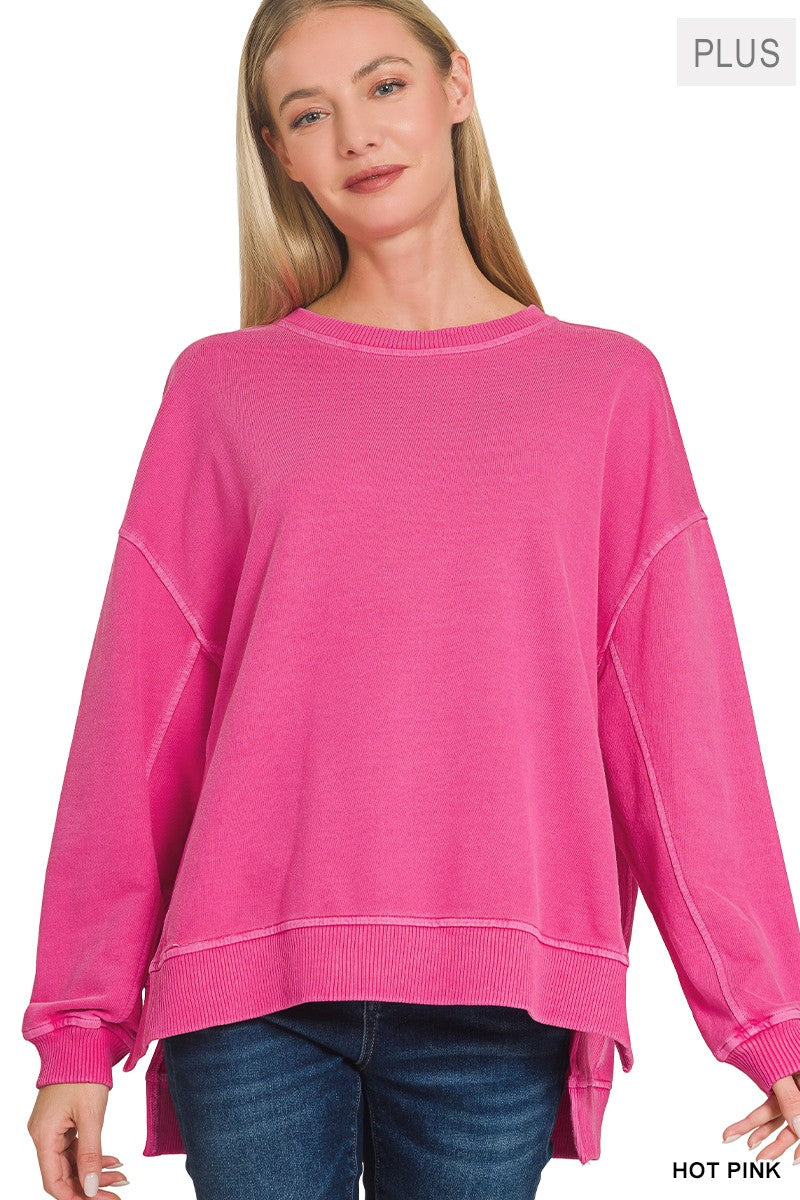 Plus F/terry Pigment Dye & Enzyme Washing Pullover