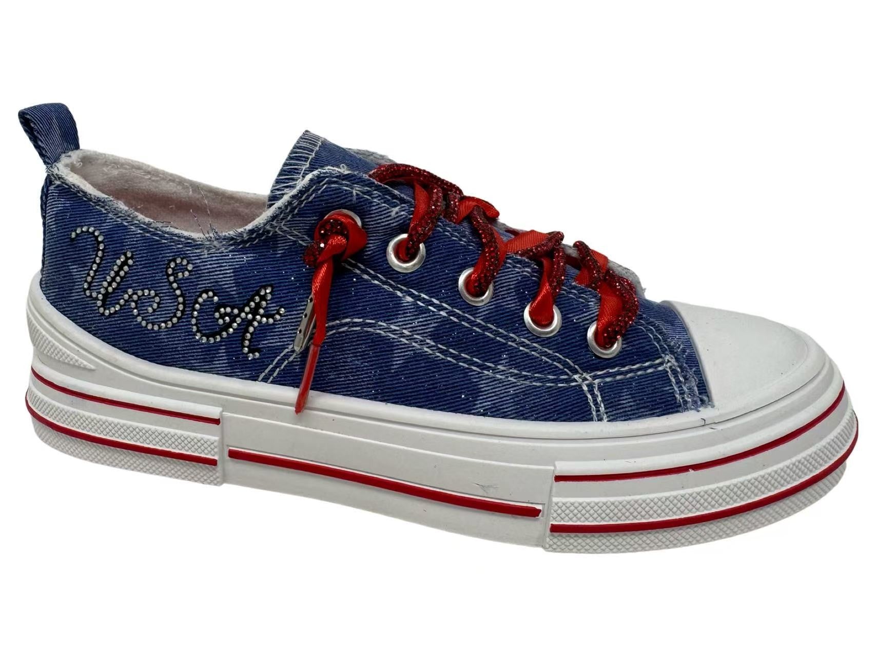 Denim Red, White, & Blue USA Platform Shoes